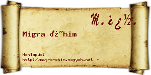 Migra Áhim névjegykártya